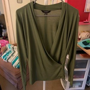Threadsoft Long Sleeve Faux Wrap Top